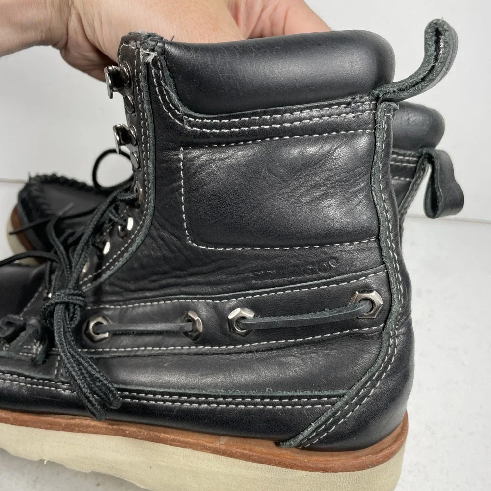 Sebago Shoreham Boots Mens Hiking Hunting Size 7.5 Black Leather Casual